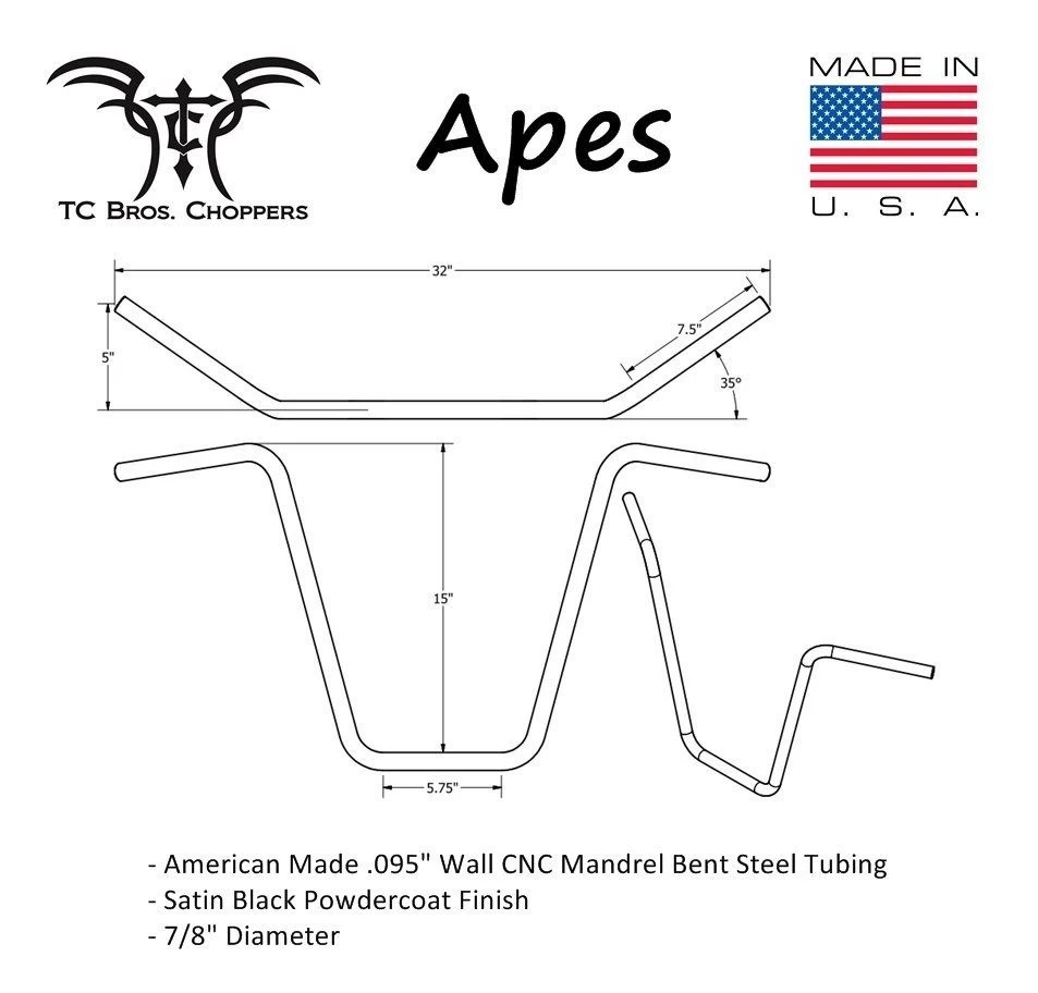TC Bros Ape Hanger 7/8" Handlebars - Image 4
